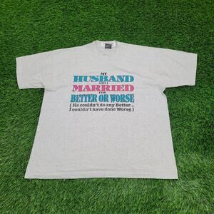 Vintage 1994 Funny Married Life Shirt Womens XL 23x26 Gray
